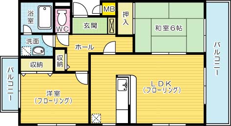 アネーロあそう 505号室 間取り