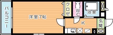 リバーライフ板櫃 201号室 間取り