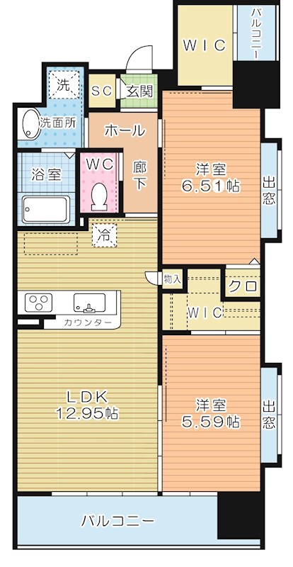 ウイングス西小倉 908号室 間取り