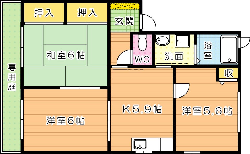 ヒルズ童子丸　Ｂ棟  間取り