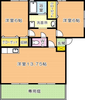 リヴィエール梅ノ木　A棟  間取り図