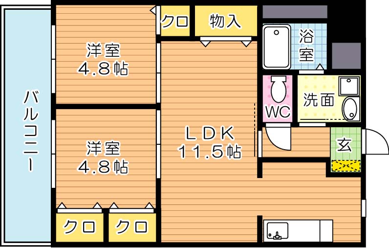 シェアンジュ21 間取り