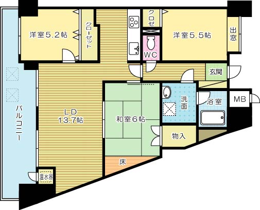 ニューガイア四季彩の丘　Ｃ棟  404号室 間取り