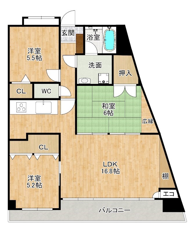 ニューガイア四季彩の丘　Ｃ棟 304号室 間取り