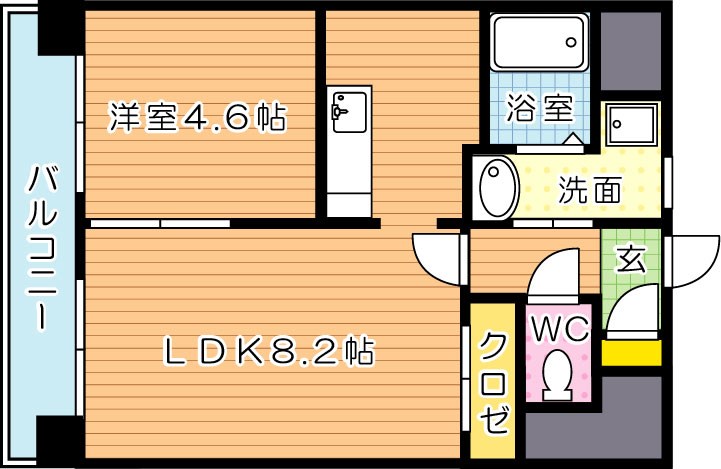 T-FLAT58（ティーフラット58） 607号室 間取り