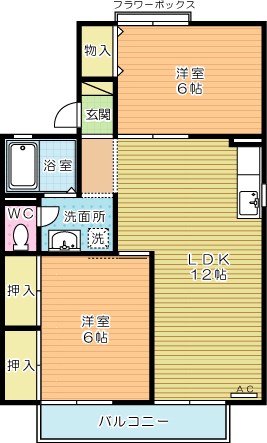 セジュール朽網　Ａ棟 201号室 間取り