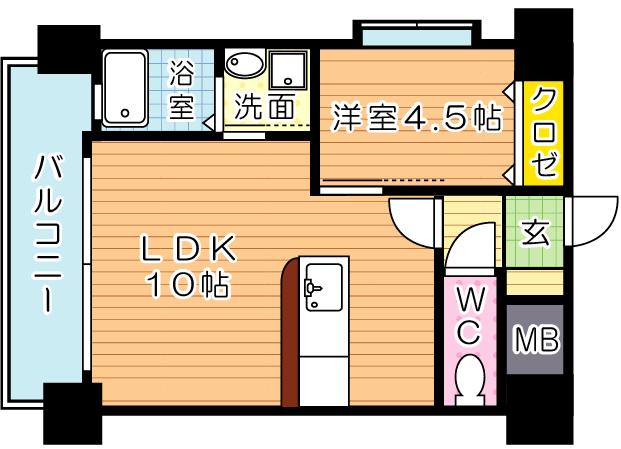 アンテス上到津 901号室 間取り