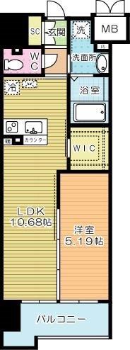 ウイングス西小倉 807号室 間取り