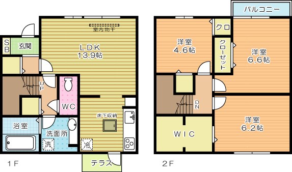 セジュール長浜　Ａ棟 102号室 間取り