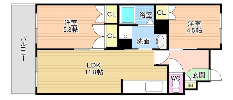 REZIA小倉 1103号室 間取り