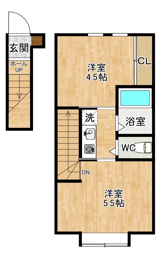 Ｄｅａｒ津田(ディア津田)　Ｂ棟   202号室 間取り