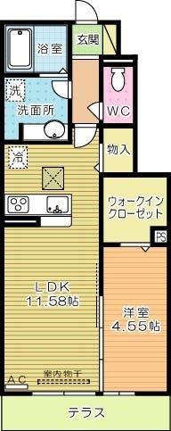 パープルシャイン蒲生     103号室 間取り