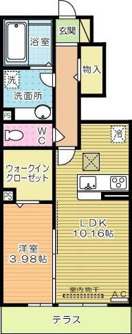 パープルシャイン蒲生    106号室 間取り