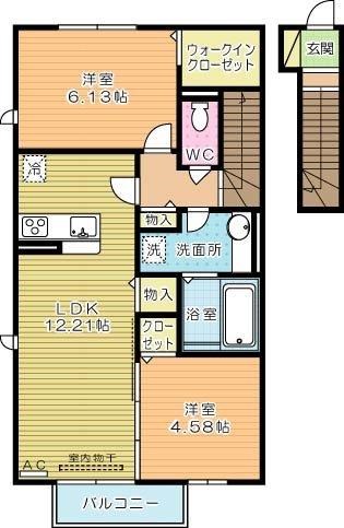 パープルシャイン蒲生   208号室 間取り