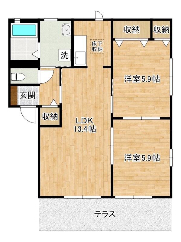 シャーメゾンみちC棟 102号室 間取り