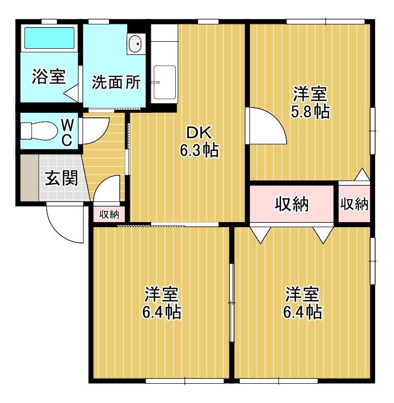 アメニティ２１　Ａ棟 102号室 間取り