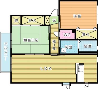 グローブたかの　Ａ棟 202号室 間取り