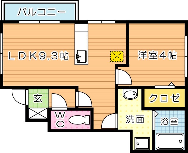 グランピュア 101号室 間取り