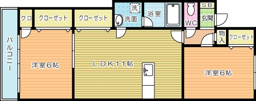 ザ・ポムロール 204号室 間取り