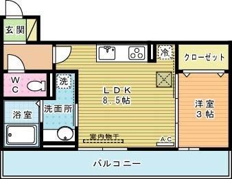 Polonia Matsubara Ｂ棟 (ポロニア松原Ｂ棟) 302号室 間取り