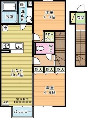 Ｆｏｒｅｓｔ　ｒｉｖｅｒ(フォレストリバー)    202号室 間取り
