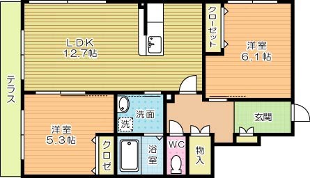 ボヌールＭ Ⅰ 102号室 間取り