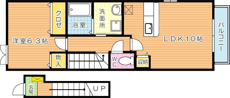 ジェネシスⅧ番館　 201号室 間取り