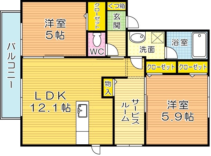 グリシーナ門司 201号室 間取り