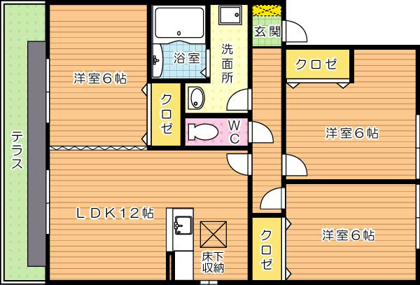 リビングタウン浅川　Ｂ棟 間取り