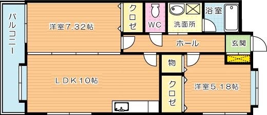 カントリー祇園 205号室 間取り