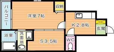 ラインハイム足立山Ａ棟 103号室 間取り
