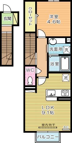 paisible　palais(ペイスブル　パレ) 206号室 間取り