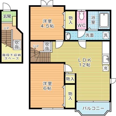 クレストール中曽根東Ｂ棟  201号室 間取り