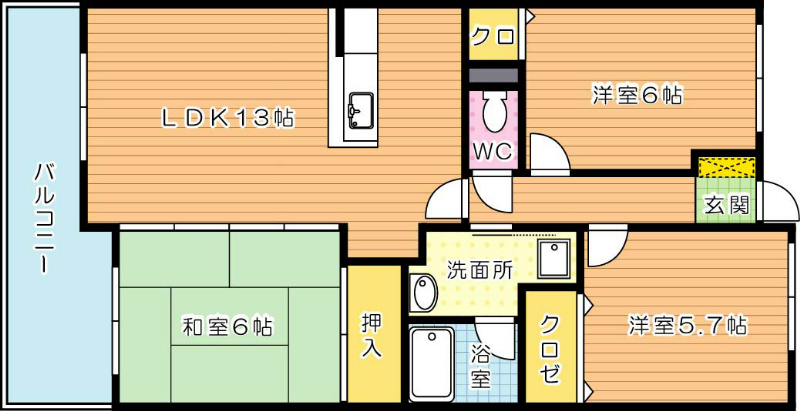 珪州館Ⅱ 503号室 間取り