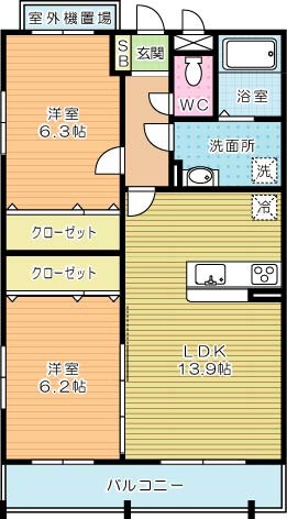 ミーナ白銀  301号室 間取り