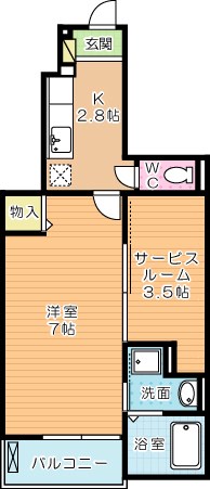 ラインハイム足立山Ｄ  102号室 間取り