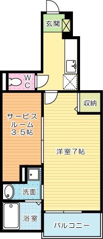 ラインハイム足立山Ｄ 102号室 間取り