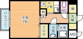 プリムローズ霧ヶ丘 202号室 間取り