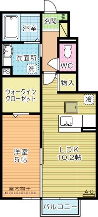 クラポンテＭⅡ  102号室 間取り