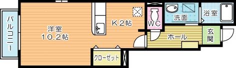 ＣＨＲＩＳ ＳＡＮＭＯＮ（クリス山門） 107号室 間取り