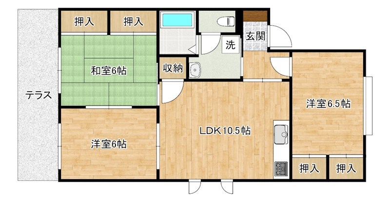 クレフォート星和台 101号室 間取り