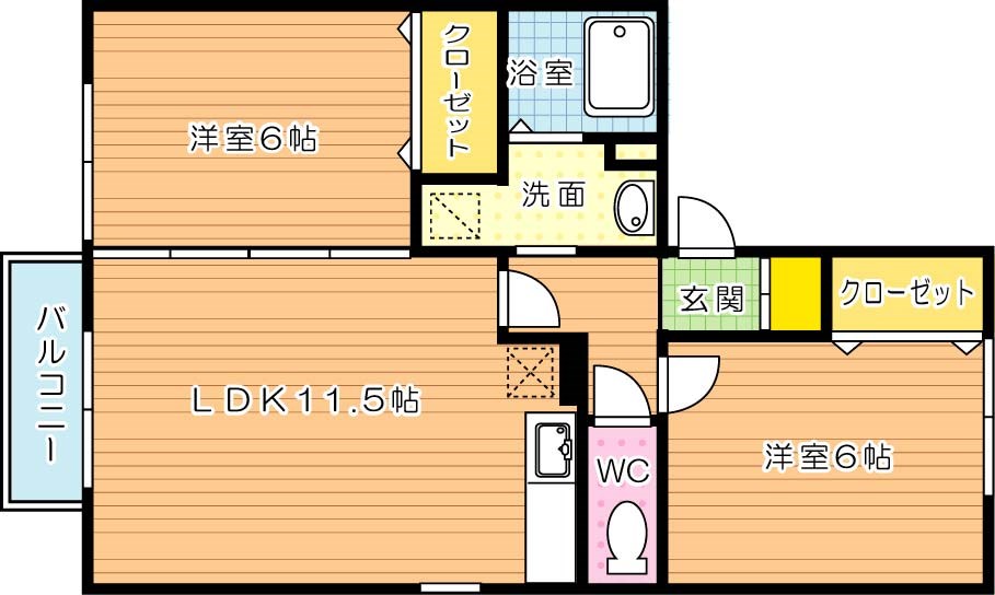 グリーンヒルズ宮前　 201号室 間取り