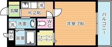 エルマーノ下到津 203号室 間取り
