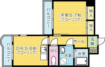 ギャラン小文字 805号室 間取り