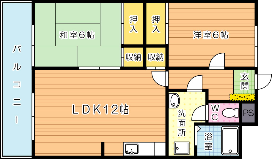 オアシス霧ヶ丘Ⅱ 405号室 間取り