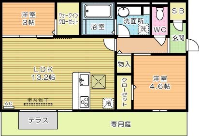 Ｌｅａｆｕｌｌ 106号室 間取り