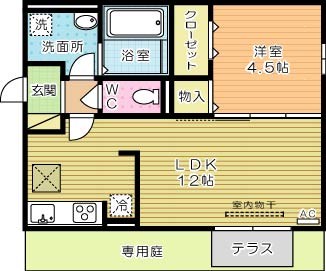 Ｌｅａｆｕｌｌ 110号室 間取り