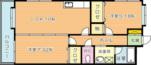 カントリー祇園 101号室 間取り