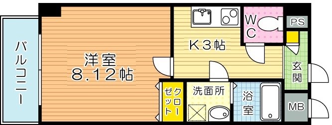 Bergamotto門司駅前(ベルガモット門司駅前) 502号室 間取り