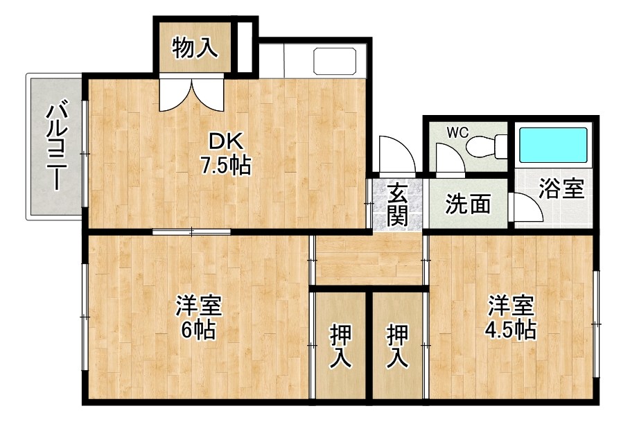 コーポ三好パート２ 101号室 間取り